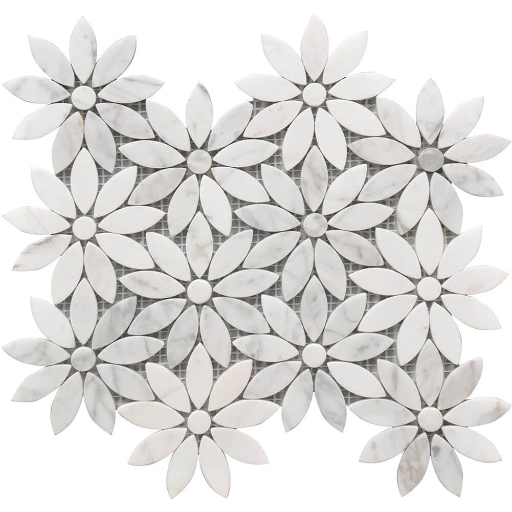 casafina_daisy_flower_Carrara_10_X_12_Polished