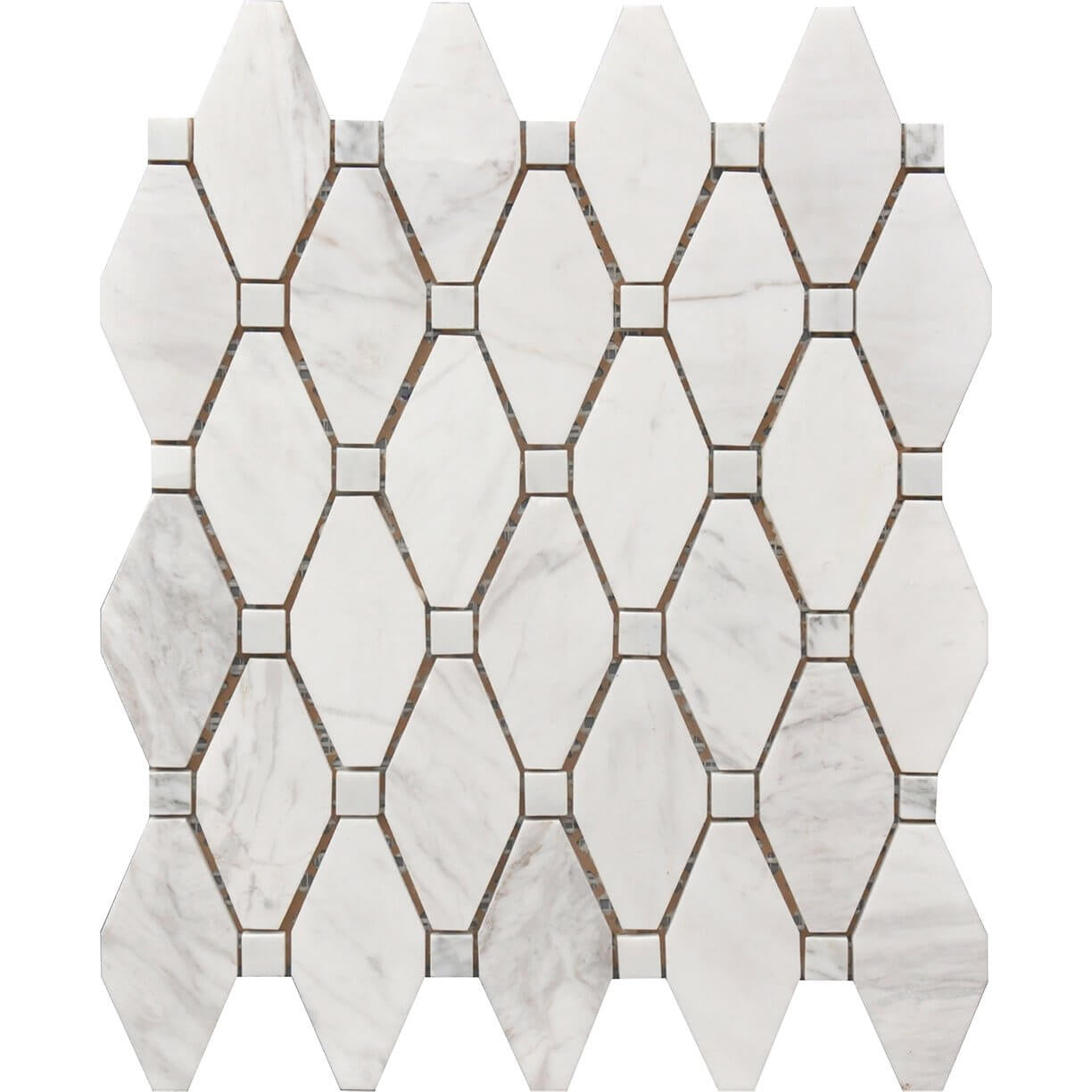 casafina_large_rhombus_Carrara_White_12_X_12_Polished